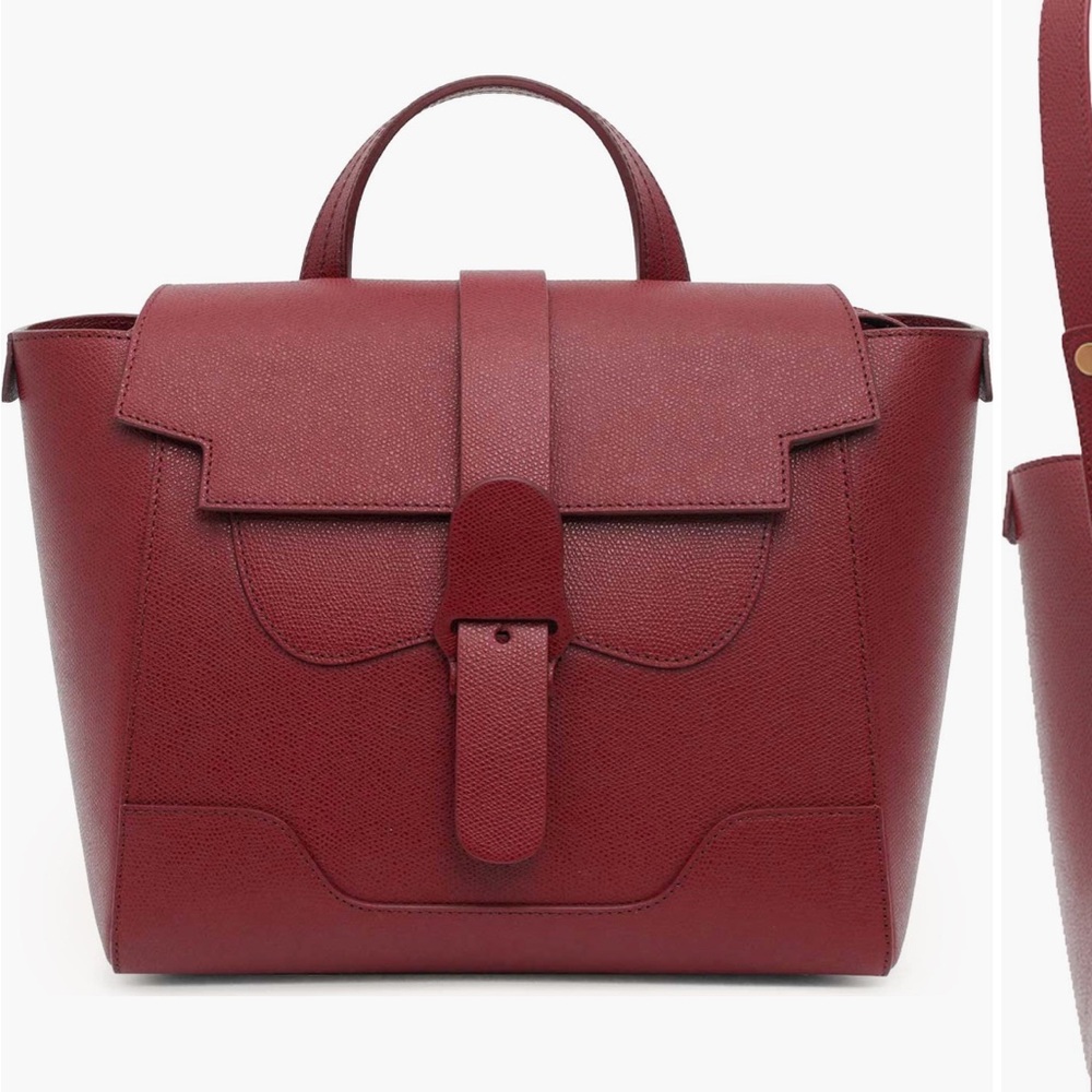 Senreve Grey Pebbled Leather Handbag